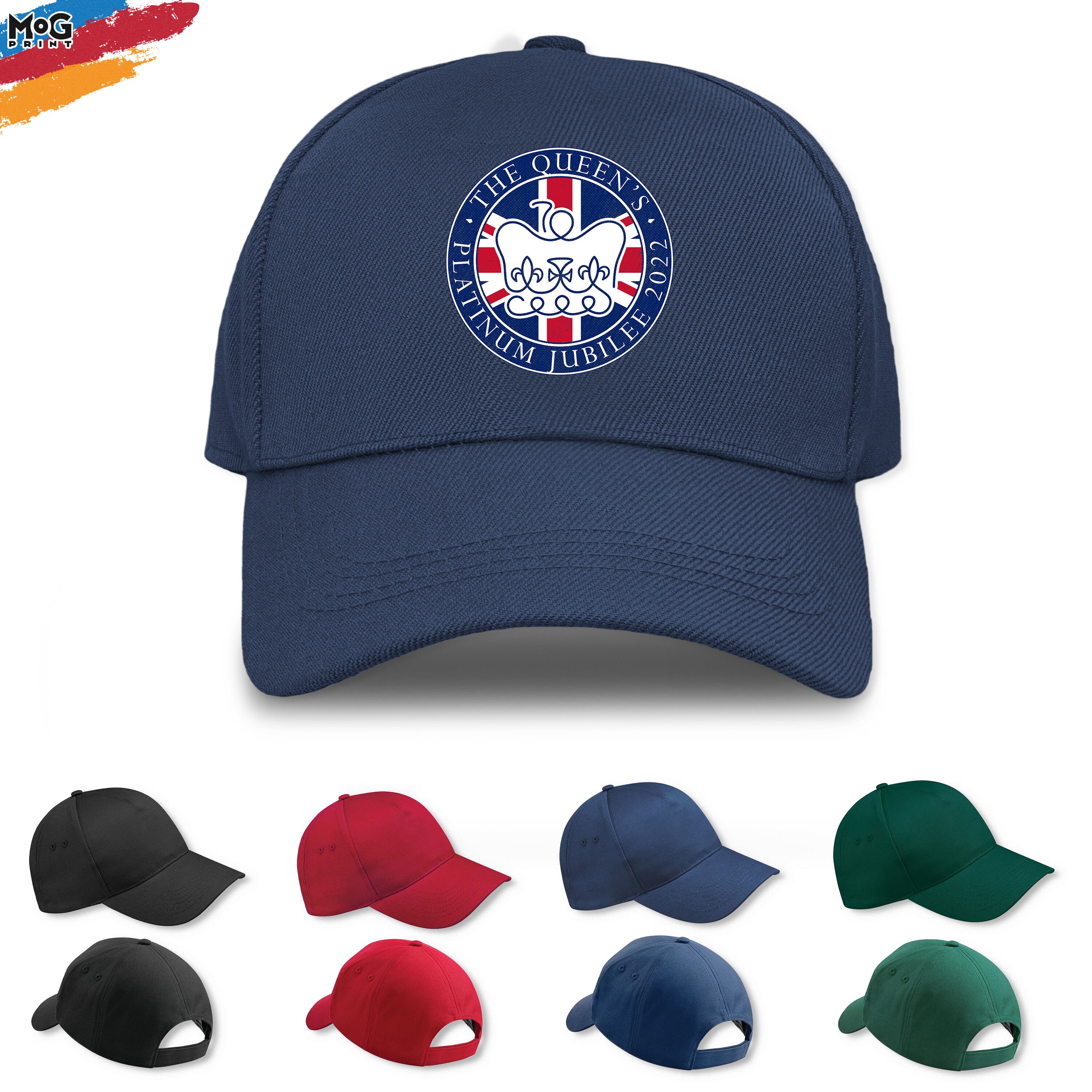 Discover Union Jack Crown Logo Baseball CAP | The Queens Platinum Jubilee 2022 | Queen's Platinum Jubilee Gifts | Queen Elizabeth II | Kids Adult HAT