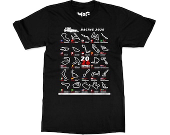 Formula Racing 2026 Schedule T-Shirt, Motorsport Fan Tee, Racing Enthusiast T-shirt, Front and Back Print Top for Him Her, Race Day Outfit
