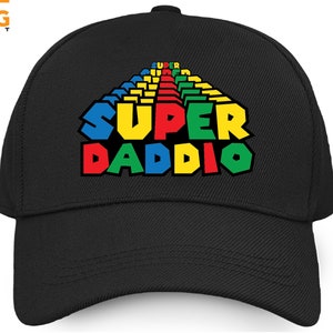 Super Daddio Cap, New Dad Baseball Hat for Fathers Day, New Dad Announcement Superhero dad cap, Family Birthday Gift for Him Adult Cap