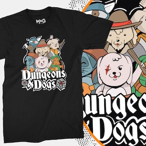 Dungeons and Dogs T-shirt DnD Gaming Geek Gift D20 Puppy Lovers TShirt Pet Dog Owner Gamer RPG Fantasy Roleplaying Gamers D&D Master Tshirt
