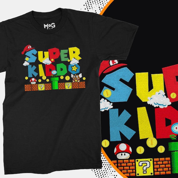 Super Kiddo T-shirt Super Kiddo Vintage Classic Father Son Daughter Retro Game Gift Super Kiddo Gaming Gamer Funny Kids Dads Children Gift