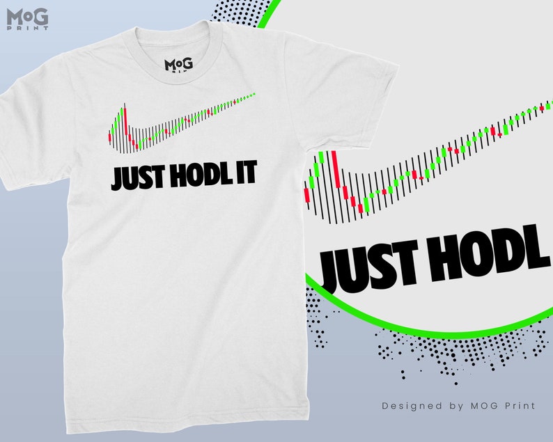 JUST HODL IT Logo T-shirt | Funny Crypto Shirt Parody | Bitcoin Cardano Ethereum Xrp Ripple Dogecoin | Investors Traders - Unisex Tee image 2