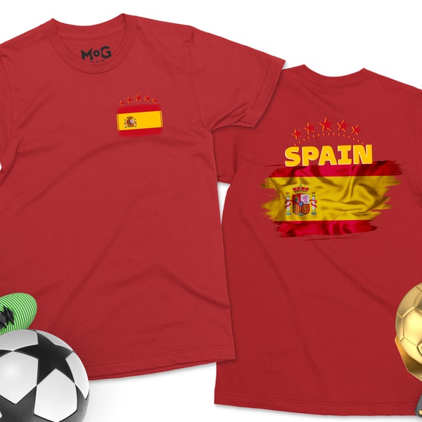 Spain Flag T-shirt Madrid Tour España Souvenir Gift Tee, Spanish Futbol Sport Gift For Soccer Lovers, Memorabilia Travel Top For Players