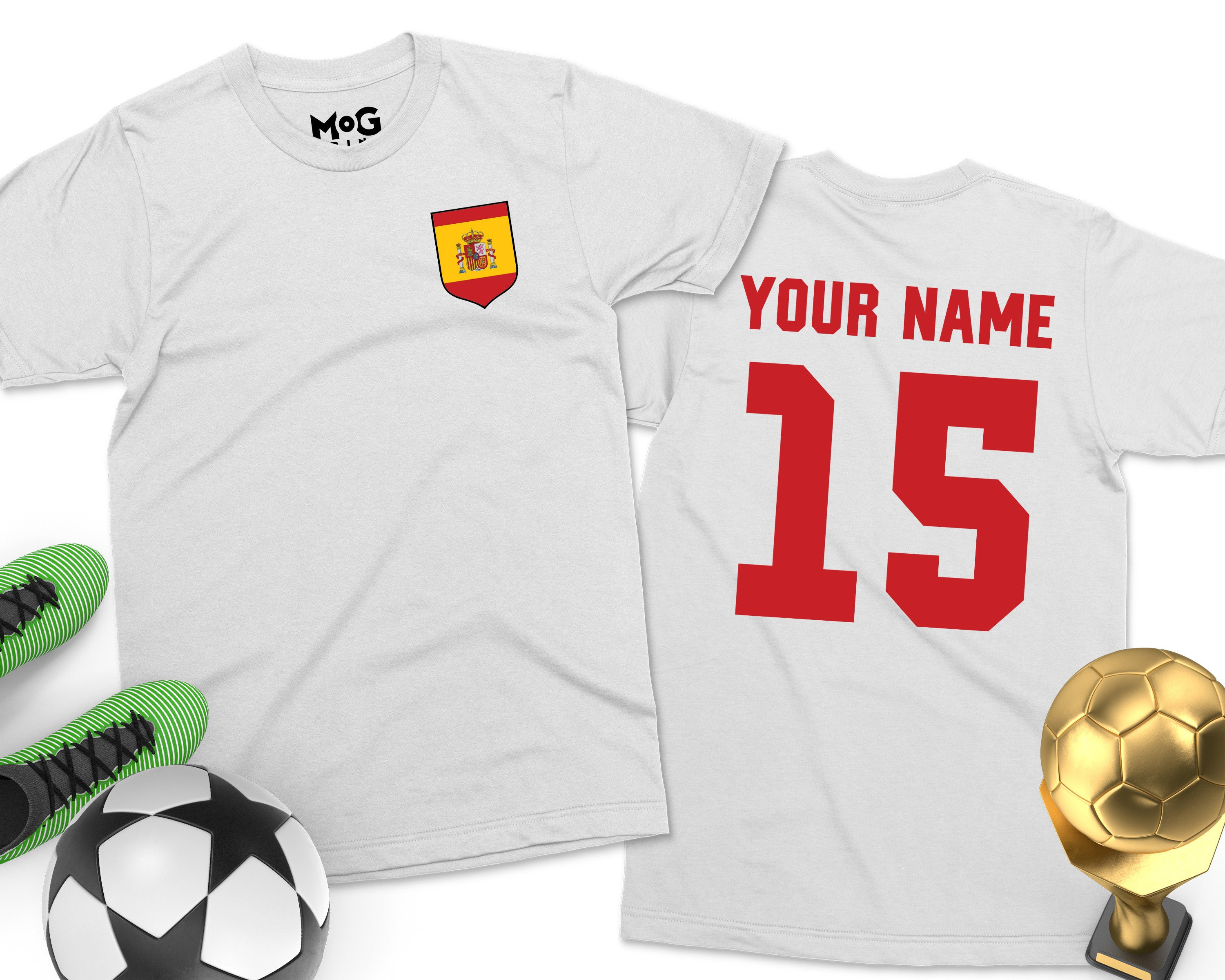Camiseta España Oficial Su Nombre Y Número Adulto Niño Fútbol Europeo