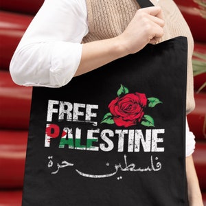 Free Palestine Stop War Human Rights Liberation Tote Bag | Activist Equality Liberal Political Awareness Storage Bag Gift For Him Her Kids