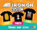 Custom Iron On Heat Transfers, DIY T-shirt Heat Transfer Ready to Apply DTF Iron On Personalised, Your Custom Design, Gang Sheet Transfers product logo