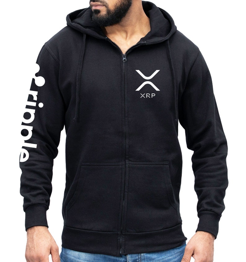 XRP Zip Hoody Virtual Currency Trader Jumper Blockchain Money Ripple XRP Army Stock Digital Currency HODL Investor Trading Merch Zipped Hood image 2