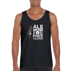Camiseta de tirantes &quot;Todos Unidos por Palestina Libre&quot;, camiseta sin mangas &quot;Derechos Palestinos&quot; para hombre, camiseta interior con estampado de la bandera y el mapa de Palestina, camiseta de tirantes &quot;Salvemos Gaza Palestina&quot;