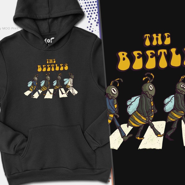 The Beetles Classic Hoodie, Parody Humor Funny Art Cartoon Jumper Beatles Fan Hoody