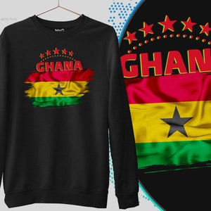 Ghana World Sport Jumper Ghana Sweat Shirt World Country Ghana Flag Graphic Ghanian World Football Cup Ghana National Souvenir Gift