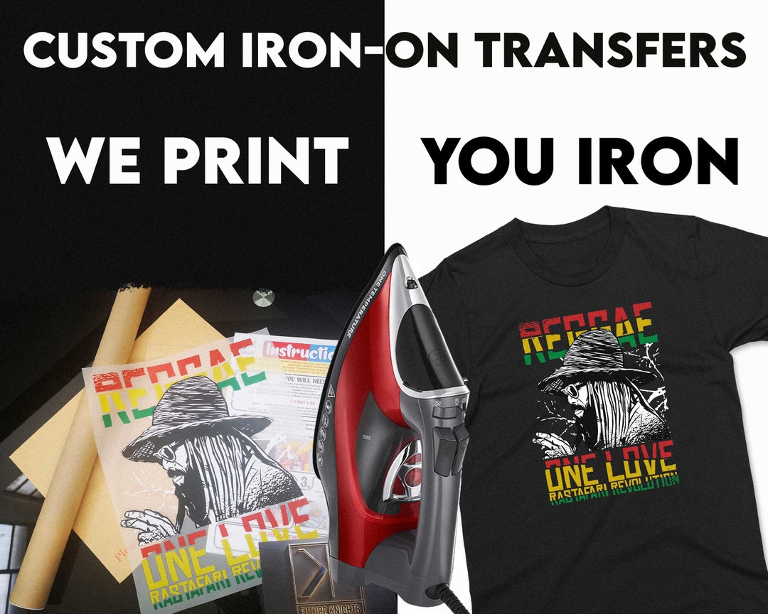 Heat Transfers Ready to Press, Custom Iron on Heat Press Transfer,  Personalised Iron on T-shirt Garments, Iron-on Vinyl Logo Patch DTF Print 