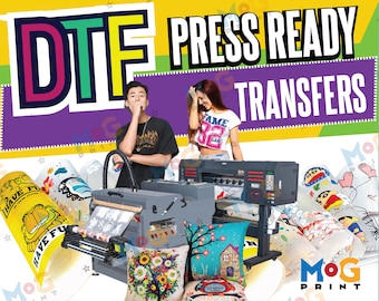 DTF Gang Sheets Custom Heat Transfers Ready to Press, Wholesale Personalised Heat Press Iron on T-shirts, Garments, Heat Patch Logo Designs