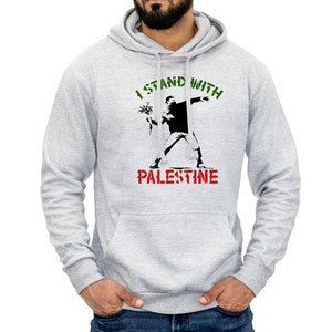 I Stand With Palestine Graphic Hoodie for Men, Save Palestine Gaza Jumper, Palestinian Supporter Gifts, Human Rights Activist Unisex Hoodie