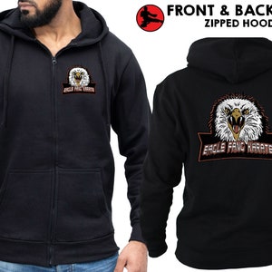 Eagle Fang Karate Zip Hoodie | Cobra Kai Inspired Hoody | Retro Tv Karate Kid Dojo Cobra Kai Gifts | Eagle EFK - Zipped Hoodie Adult Unisex