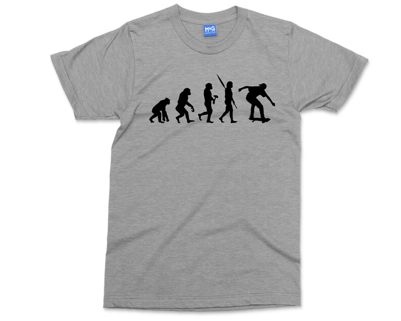 Skateboarding T-Shirt, Skateboarders T-shirts | Skater Shirts, Skating T-shirt, Evolution of Skateboarding tee, Skater Streetwear Apparel image 4