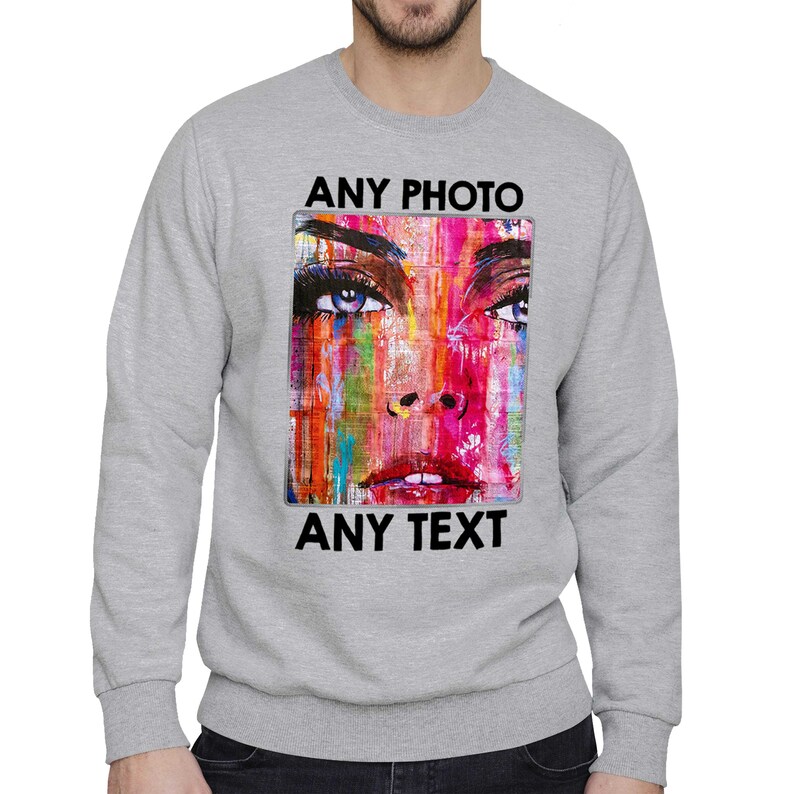 Personalised Photo/text Jumper/customise & Design Your Own Sweatshirt ...