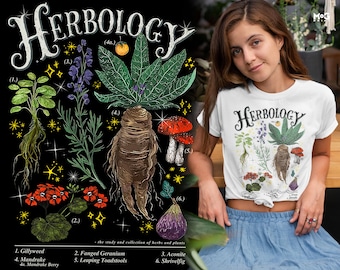 Herbology Magical Herbs T-shirt, Wizards World Botanist Plant Study Tee Shirt, Magic Plants Gardening Shirt Gift For Flowers & Nature Lovers
