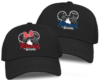 Casquette de baseball Disney Squad, casquettes Mickey et Minnie Disney World, chapeaux assortis pour les fêtes de famille Disneyland, vacances Disney 2024 - Chapeau pour enfants adultes