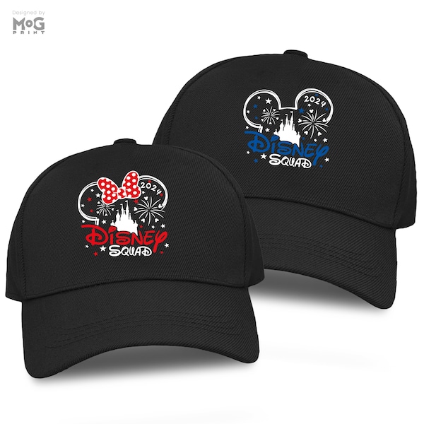 Disneyland Squad Baseball Cap, Disneyworld Mickey & Minnie Cap, Disneyland Paris Holiday Matching Hat, Family Vacation 2024 Unisex Hat
