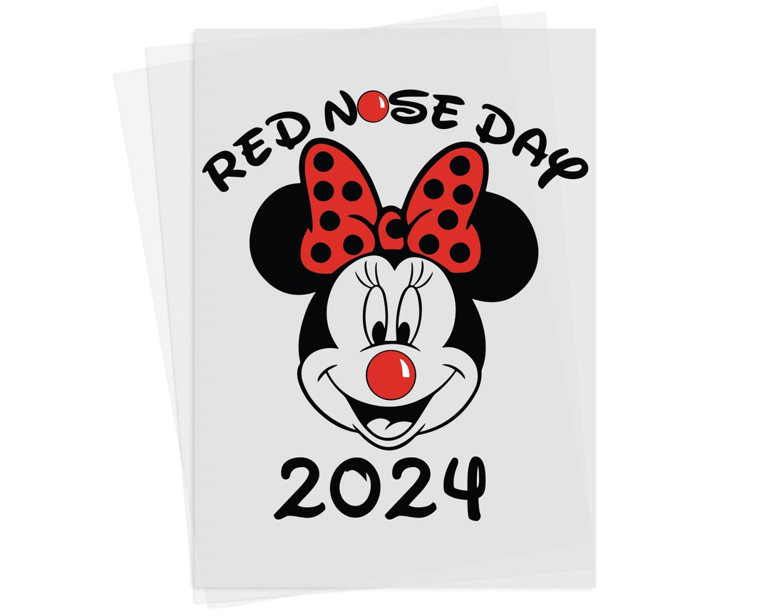 Minnie Red Nose Day 2024 Iron on Transfer for Tshirts / Jumpers