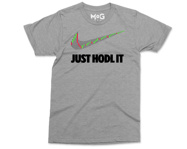 JUST HODL IT Logo T-shirt | Funny Crypto Shirt Parody | Bitcoin Cardano Ethereum Xrp Ripple Dogecoin | Investors Traders - Unisex Tee image 5
