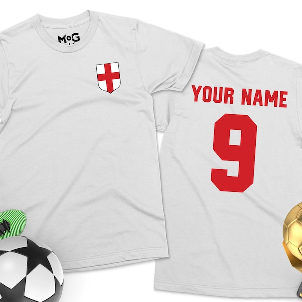 England Football Shirt | Mens | Womens | Kids | Name & Number Personalised tshirt England Football Cup English Supporters UK Football Shirts