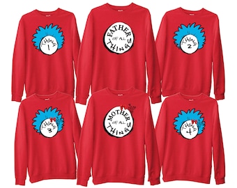 Custom Thing Sweatshirt, Personalised Family Matching Group Jumper, Funny Number Character Inspired Outfit, Family & Friends Gift Jumper