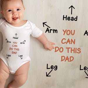Funny You Can Do This Dad Baby Bodysuit, Father Joke Cute Infant Shower Romper, Newborn Family Gift, Expecting Dad Nappy Changing Bodysuit