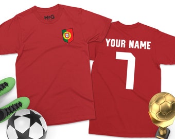 Portugal Football Shirt | Men Women Kids | Team Portugal World Support football Cup 2024 tshirt | Name + Number Personalised futebol TShirt