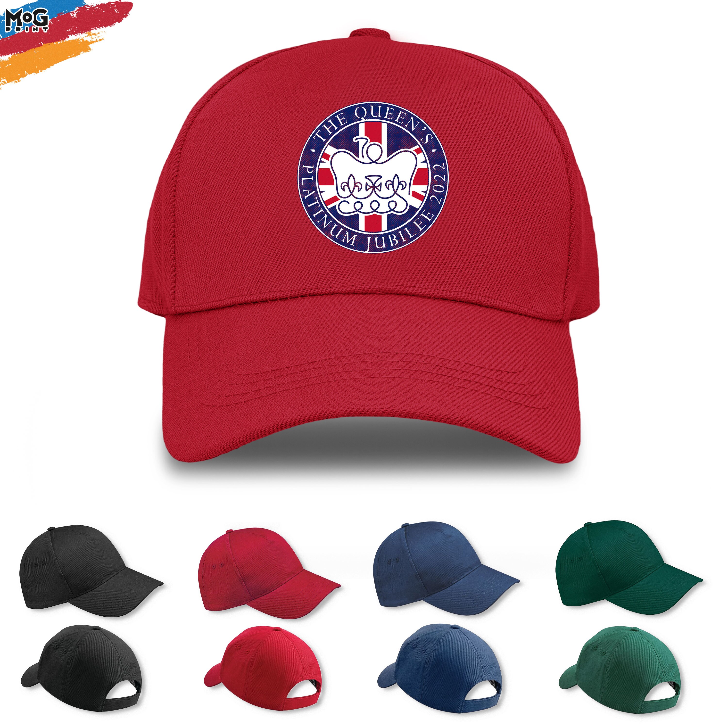 Discover Union Jack Crown Logo Baseball CAP | The Queens Platinum Jubilee 2022 | Queen's Platinum Jubilee Gifts | Queen Elizabeth II | Kids Adult HAT