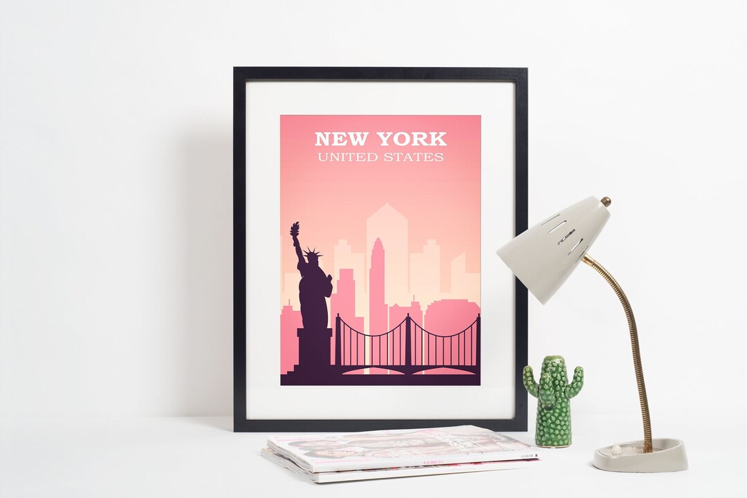 New York City Travel Poster | World Travel Home Decor Wall Art NY ...
