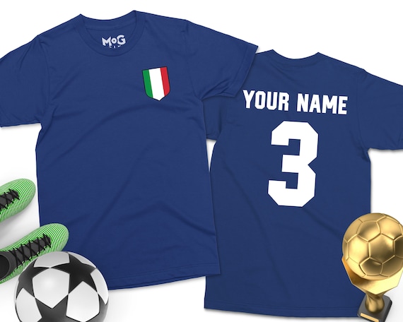Italy Football Shirt Men Women Kids Italian Football Cup Name