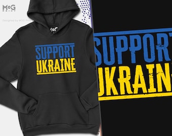SUPPORT UKRAINE Hoodie, Ukrainian Flag Colours Jumper, Anti War Peace Protest Pullover, Stand With Ukraine Gift Unisex Men Women