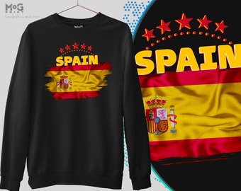 SPAIN Football Sweat Shirt | España Shirt | Spain Jumper | Spanish Flag Team Sweatshirt fútbol Spain Football Copa Del Mundo España
