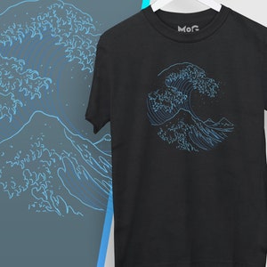 Japanese Hokusai The Great Wave Women and Men’s T-shirts, Aesthetic Japanese Art Graphic Tees, Kanagawa Vaporwave Shirt, Japan Gifts Him Her