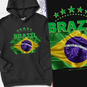 Brazil futebol Hoodie Copa Do Mundo Brasil Camisa WorId Football Cup WorId Team Cup Brasília World Football Cup Brasil Flag Hoody