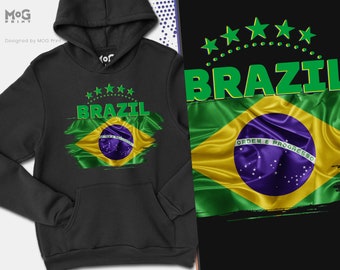 Brasil futebol Sudadera con capucha Copa Do Mundo Brasil Camisa WorId Football Cup WorId Team Cup Brasilia Copa Mundial de Fútbol Brasil Bandera Sudadera con capucha
