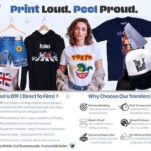 Custom Iron On Heat Transfers, DIY T-shirt Heat Transfer Ready to Apply DTF Iron On Personalised, Your Custom Design, Gang Sheet Transfers image 5