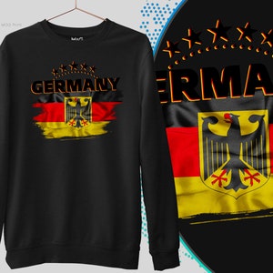 Germany Football Sports Jumper, Deutschland Fußball Weltmeisterschaft Flag Sweatshirt, German Supporter Sweater, Printed Sweatshirt for Fans