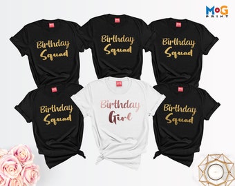 Benutzerdefinierte Geburtstag T-shirts | PERSONALISIERT Gruppe Geburtstag Party Geschenk | Personalisierte Gruppe Tops | Birthday Squad Passende T-Shirts Unisex Erwachsene