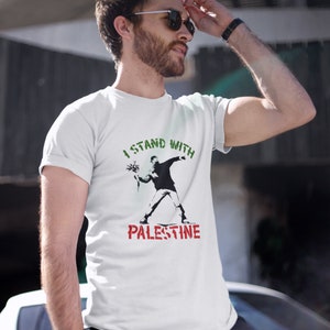 Ich stehe mit Palästina-T-Shirt, palästinensische Leben Matter-Grafik-T-Shirt, freies Palästina-T-Shirt, Gaza-Anhängergeschenke, Stop-Kriegs-Jerusalem-Oberteil