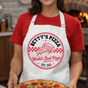 Personalised Pizza Kitchen Apron, Custom World’s Best Chef Name Cooking Apron, Funny Pizzeria Style Baking Apron 2026, Home Cooking Present