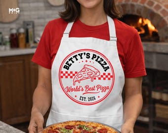 Personalised Pizza Kitchen Apron, Custom World’s Best Chef Name Cooking Apron, Funny Pizzeria Style Baking Apron 2026, Home Cooking Present