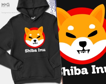Shiba Inu Logo Hoodie Cryptocurrency SHIB Funny Dog Coin | Crypto Shiba Inu Gifts Funny Meme Crypto Investor | Unisex adult Hoody