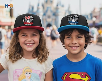 Disneyland Squad Mickey & Minnie Snapback Hat, Disneyland Paris Matching Group Hat, Disneyworld Family Holiday Vacation Trip 2026 Unisex Cap
