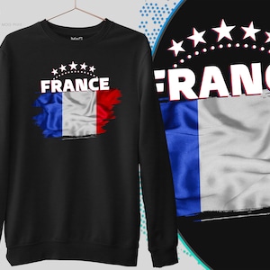 France Football Flag Sweatshirt, French Supporter Sports Jumper, Unisex Football Fan Sweater, Printed Sweatshirt Gift for Men Women Boys