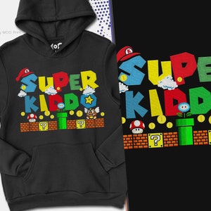 Super Kiddo Hoody Funny Father Son Daughter Xmas Top Gaming Kid Jumper Boy/Girl Retro Mothers Day Set Geek Gamer Boy Children Birthday Gift