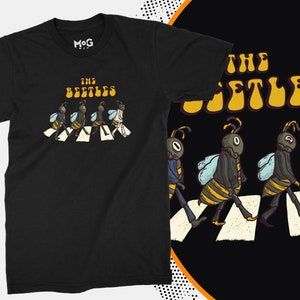 ビートルズのクラシックTシャツ、パロディユーモア面白いアート漫画ビートルズファンTシャツ