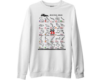 Formula Racing 2026 Schedule Jumper, Motorsport Fan Sweatshirt, Racing Enthusiast Jumper, Unisex Top for Him Her, Perfect Race Day Outfit