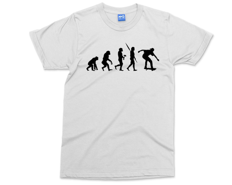 Skateboarding T-Shirt, Skateboarders T-shirts | Skater Shirts, Skating T-shirt, Evolution of Skateboarding tee, Skater Streetwear Apparel image 3